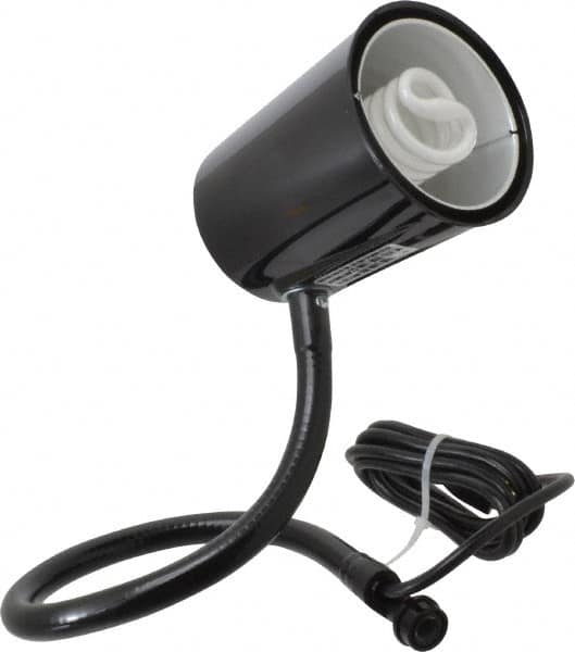 Made in USA - 24 Inch, Gooseneck, Coupler Mounted, Compact Fluorescent, Black, General Purpose Task Light - 23 Watt, 120 Volt, Nonmagnifying - A1 Tooling