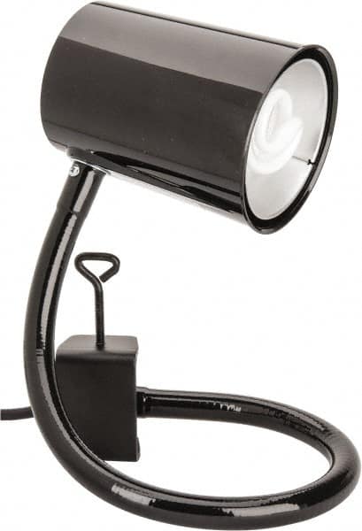 Made in USA - 24 Inch, Gooseneck, Coupler Mounted, Compact Fluorescent, Black, General Purpose Task Light - 23 Watt, 120 Volt, Nonmagnifying - A1 Tooling