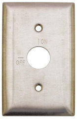 Hubbell Wiring Device-Kellems - 1 Gang, 2-7/8 Inch Long, Switch Plate - Barrel Key Switch, Gray, Stainless Steel - A1 Tooling