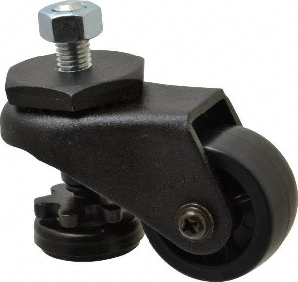 Sunnex - 1" Wide, Nylon Swivel Caster - 200 Lb Capacity, Threaded Stem Mount, 2.87" x 2.87" Plate, Ball Bearing - A1 Tooling