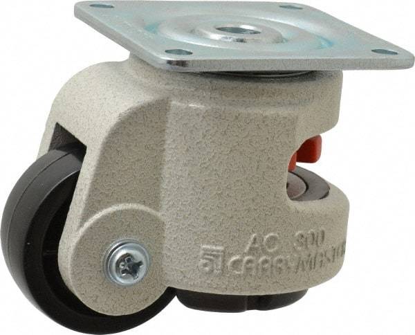 Sunnex - 7/8" Wide, Nylon Swivel Caster - 300 Lb Capacity, Top Plate Mount, 2.87" x 2.87" Plate, Ball Bearing - A1 Tooling