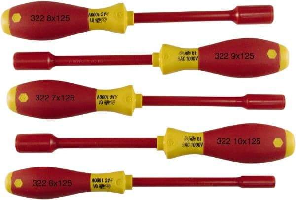 Wiha - 5 Piece 6 to 10mm Insulated Nutdriver Set - Insulated Handle - A1 Tooling