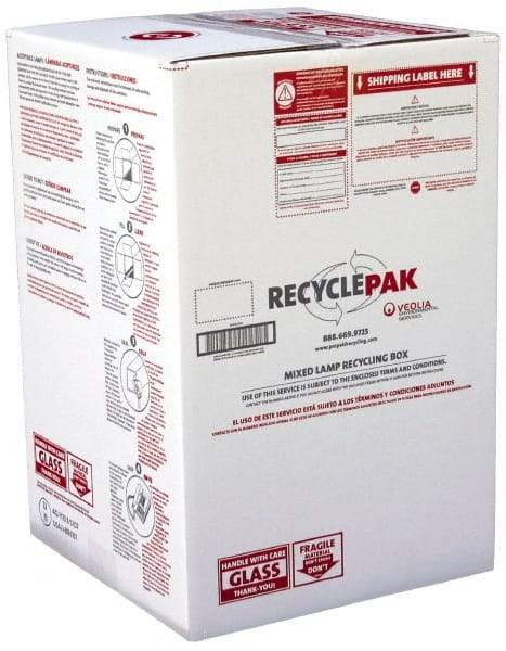 Recyclepak - 24-3/4 Inch Long x 16 Inch Wide x 16 Inch Deep, Lamp Recycling Box - 22 Piece, T12 or 32 Piece, T8 Capacity, Capacity U Tubes, Lamps, 2 Ft. Box - A1 Tooling