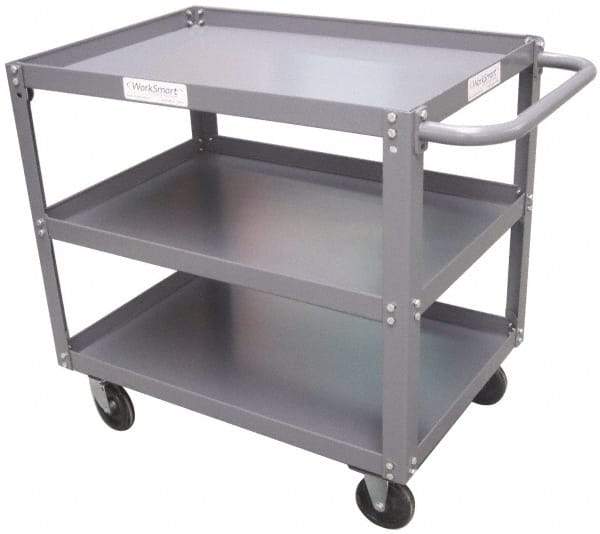 Value Collection - 1,200 Lb Capacity, 24" Wide x 36" Long x 34-5/8" High Service Cart - 3 Shelf, Steel - A1 Tooling