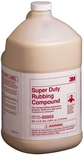 3M - 1 Gal Rubbing Compound - Grade Extra Fine, 1,000 Grit, Tan, For Heavy Cutting, Use on Removing Automotive Paint Scratches - A1 Tooling