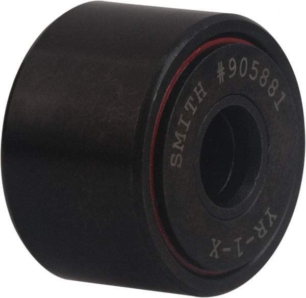 Accurate Bushing - 1-1/4" Bore, 4" Roller Diam x 2-1/4" Roller Width, Carbon Steel Yoke Cam Follower - 35,980 Lb Dynamic Load Capacity, 2-5/16" Overall Width - A1 Tooling