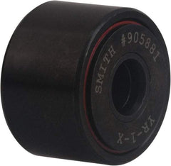 Accurate Bushing - 1/4" Bore, 3/4" Roller Diam x 1/2" Roller Width, Carbon Steel Sealed Self-Lubricating Yoke Cam Follower with Nonmetallic Bushing - 1 Lb Dynamic Load Capacity, 9/16" Overall Width - A1 Tooling