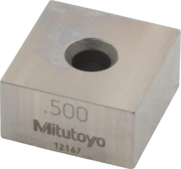 Mitutoyo - 0.5" Square Steel Gage Block - Accuracy Grade 0, Includes Certificate of Inspection - A1 Tooling