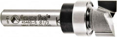 Amana Tool - 1/2" Cut Diam, 1/4" Length of Cut, 2 Flute Pattern-Cutting Edge Profile Router Bit - Solid Carbide, 1/4" Shank Diam, 1-5/8" OAL, Uncoated - A1 Tooling