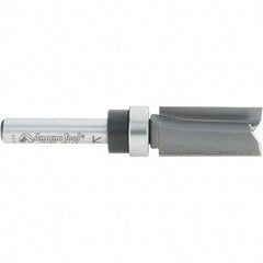 Amana Tool - 1/2" Cut Diam, 1" Length of Cut, 2 Flute Pattern-Cutting Edge Profile Router Bit - Carbide-Tipped, 1/4" Shank Diam, 2-1/2" OAL, Uncoated - A1 Tooling