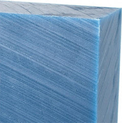 Made in USA - 1-1/2" Thick x 12" Wide x 1' Long, Polyethylene (UHMW) Sheet - Blue, Glass-Filled Grade - A1 Tooling