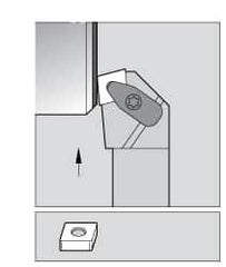Kennametal - DCKN, Right Hand Cut, 15° Lead Angle, 3/4" Shank Height x 3/4" Shank Width, Negative Rake Indexable Turning Toolholder - 4-1/2" OAL, CN..42. Insert Compatibility, Series Kenclamp - A1 Tooling