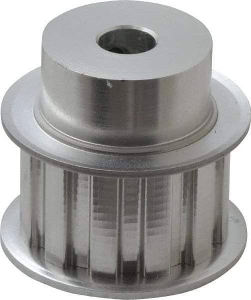 Power Drive - 12 Tooth, 3/8" Inside x 1.402" Outside Diam, Hub & Flange Timing Belt Pulley - 3/4" Belt Width, 1.432" Pitch Diam, 1" Face Width, Aluminum - A1 Tooling