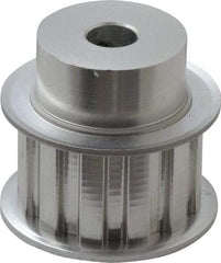 Power Drive - 12 Tooth, 3/8" Inside x 1.402" Outside Diam, Hub & Flange Timing Belt Pulley - 3/4" Belt Width, 1.432" Pitch Diam, 1" Face Width, Aluminum - A1 Tooling