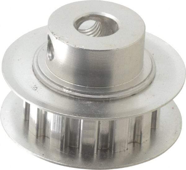 Power Drive - 13 Tooth, 1/4" Inside x 0.808" Outside Diam, Hub & Flange Timing Belt Pulley - 1/4" Belt Width, 0.828" Pitch Diam, 0.438" Face Width, Aluminum - A1 Tooling