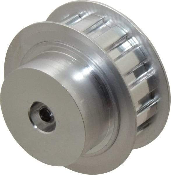 Power Drive - 14 Tooth, 3/8" Inside x 1.641" Outside Diam, Hub & Flange Timing Belt Pulley - 1/2" Belt Width, 1.671" Pitch Diam, 0.719" Face Width, Aluminum - A1 Tooling