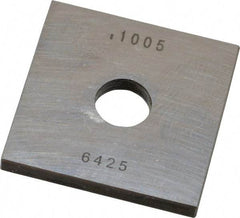 Value Collection - 0.1005" Square Steel Gage Block - Accuracy Grade 0, Includes NIST Traceability Certification - A1 Tooling