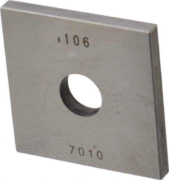 Value Collection - 0.106" Square Steel Gage Block - Accuracy Grade 0, Includes NIST Traceability Certification - A1 Tooling