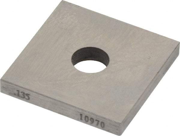 Value Collection - 0.135" Square Steel Gage Block - Accuracy Grade 0, Includes NIST Traceability Certification - A1 Tooling