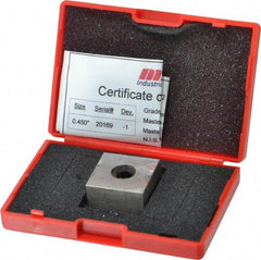 Value Collection - 0.45" Square Steel Gage Block - Accuracy Grade 0, Includes NIST Traceability Certification - A1 Tooling