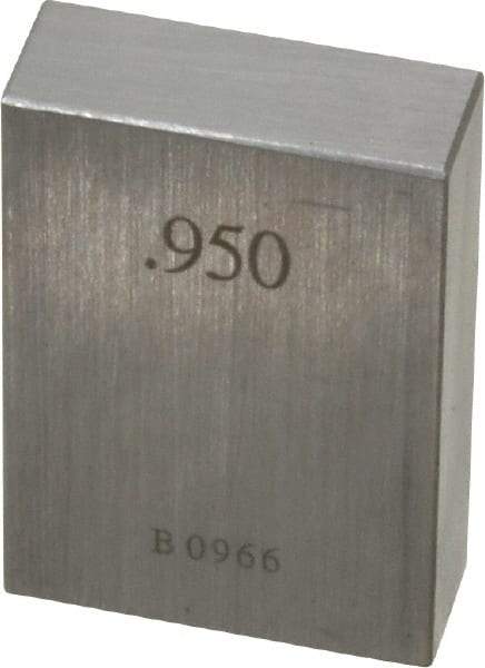 Value Collection - 0.95" Square Steel Gage Block - Accuracy Grade 0, Includes NIST Traceability Certification - A1 Tooling