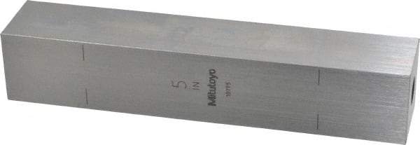 Mitutoyo - 5" Square Steel Gage Block - Accuracy Grade 0, Includes Certificate of Inspection - A1 Tooling