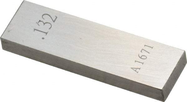 Value Collection - 0.132" Rectangular Steel Gage Block - Accuracy Grade 0, Includes NIST Traceability Certification - A1 Tooling