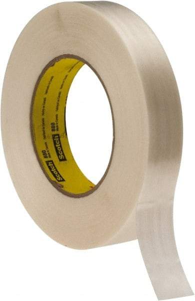 3M - 1" x 60 Yd Clear Rubber Adhesive Packaging Tape - Polypropylene Film Backing, 7.7 mil Thick, 270 Lb Tensile Strength, Series 880 - A1 Tooling