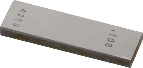 Value Collection - 0.108" Rectangular Steel Gage Block - Accuracy Grade AS-1, Includes NIST Traceability Certification - A1 Tooling