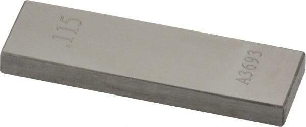 Value Collection - 0.115" Rectangular Steel Gage Block - Accuracy Grade AS-1, Includes NIST Traceability Certification - A1 Tooling