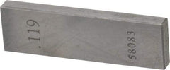 Value Collection - 0.119" Rectangular Steel Gage Block - Accuracy Grade AS-1, Includes NIST Traceability Certification - A1 Tooling