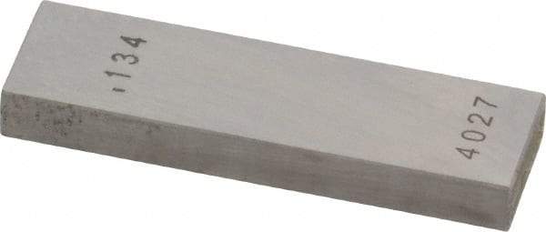 Value Collection - 0.134" Rectangular Steel Gage Block - Accuracy Grade AS-1, Includes NIST Traceability Certification - A1 Tooling