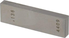 Value Collection - 0.136" Rectangular Steel Gage Block - Accuracy Grade AS-1, Includes NIST Traceability Certification - A1 Tooling