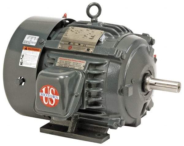 US Motors - 1/2 hp, TEFC Enclosure, No Thermal Protection, 1,140 RPM, 230/460 Volt, 60 Hz, Three Phase Premium Efficient Motor - Size 56 Frame, Rigid Mount, 1 Speed, Ball Bearings, 2.0/1.0 Full Load Amps, B Class Insulation, Reversible - A1 Tooling