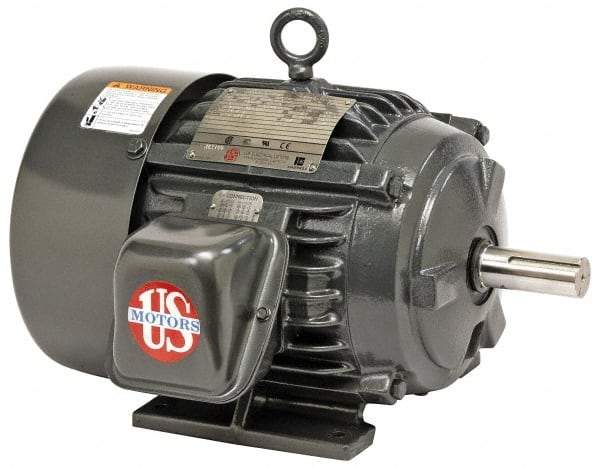 US Motors - 20 hp, TEFC Enclosure, No Thermal Protection, 1,175 RPM, 230/460 Volt, 60 Hz, Three Phase Energy Efficient Motor - Size 286 Frame, Rigid Mount, 1 Speed, Ball Bearings, 49/24.8 Full Load Amps, F Class Insulation, Reversible - A1 Tooling