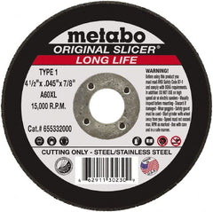 Metabo - 7 x 1/4, 7/8" Hole 24 Grit Aluminum Oxide Cutoff Wheel - A1 Tooling