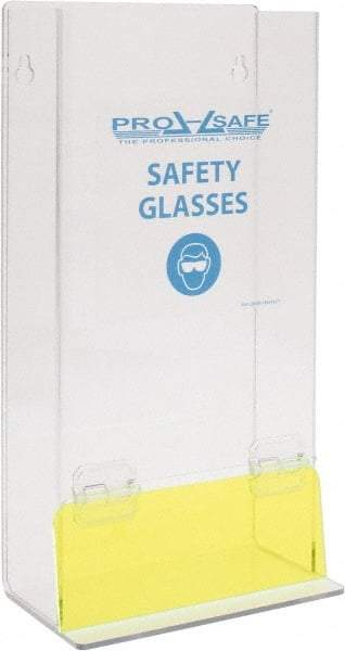 PRO-SAFE - 25 Pair Stack Style Acrylic Safety Glasses Dispenser - 8 Inch Wide x 18 Inch High x 4 Inch Deep, Wall Mount - A1 Tooling