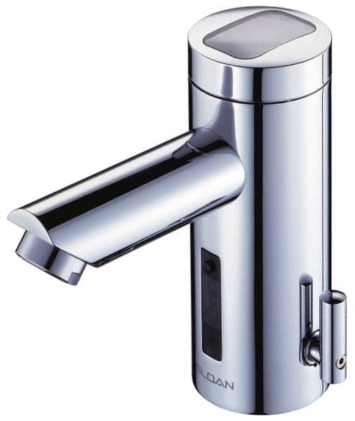 Sloan Valve Co. - Chrome Single Hole Electronic & Sensor Faucet with External Mixer - Powered by Battery, Standard Spout, 4" Mounting Centers - A1 Tooling