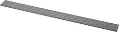 Starrett - 12 Inch Long Blade, 16R Graduation Combination Square Blade - Satin Chrome Finish, Steel, 1/100, 1/64, 1/50 and 1/32 Inch Graduation - A1 Tooling