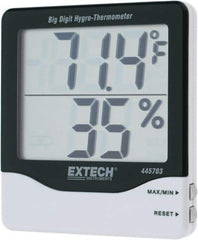 Extech - 14 to 140°F, 10 to 99% Humidity Range, Thermo-Hygrometer - 5% Relative Humidity Accuracy - A1 Tooling