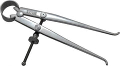 Starrett - 4 Inch Leg, Spring Joint, Steel, Polished, Inside Caliper - 4 Inch Max Measurement, 100mm Max Measurement, Flat Leg - A1 Tooling