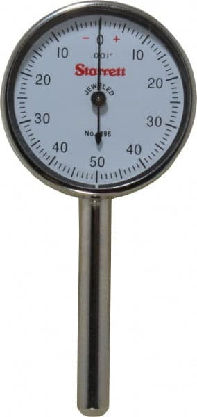 Starrett - 0.2" Range, 0-50-0 Dial Reading, 0.001" Graduation Dial Drop Indicator - 1-7/16" Dial - A1 Tooling