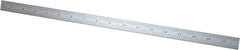 Starrett - 18" Long, 1/100, 1/64, 1/32, 1/10" Graduation, Flexible Steel Rule - 5R Graduation Style, 3/4" Wide, Silver, Satin Chrome Finish - A1 Tooling