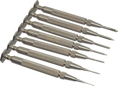 Starrett - 7 Piece Phillips & Slotted Screwdriver Set - Round Shank, Blade Sizes: Length 5/8, Bit Sizes: Philips #0 - A1 Tooling