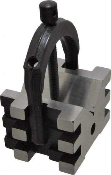 Starrett - 1-7/16 to 2" Capacity, 45 and 90° Angle, Hardened Steel V-Block - 2-1/2" Long x 3" Wide x 2" High, Sold as Individual - A1 Tooling