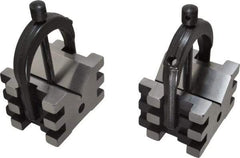 Starrett - 2" Max Capacity, 45 and 90° Angle, Hardened Steel V-Block - 2-1/2" Long x 3" Wide x 2" High, Sold as Matched Pair - A1 Tooling