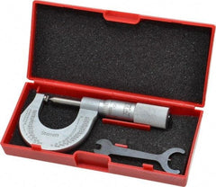 Starrett - 0 to 1" Range, Mechanical Screw Thread Micrometer - Plain Thimble, 0.001" Graduation, 0.004mm Accuracy - A1 Tooling