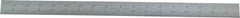 Starrett - 18" Long, 1/64, 1/32, 1/16, 1/8" Graduation, Rigid Spring Steel Rule - 4R Graduation Style, 1-1/8" Wide, Silver, Satin Chrome Finish - A1 Tooling