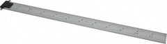 Starrett - 12" Long, 1/64, 1/32, 1/16, 1/8" Graduation, Rigid Spring Steel Rule - 4R Graduation Style, 1" Wide, Silver, Satin Chrome Finish - A1 Tooling