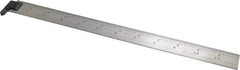 Starrett - 12" Long, 1/64, 1/32, 1/16, 1/8" Graduation, Rigid Spring Steel Rule - 4R Graduation Style, 1" Wide, Silver - A1 Tooling